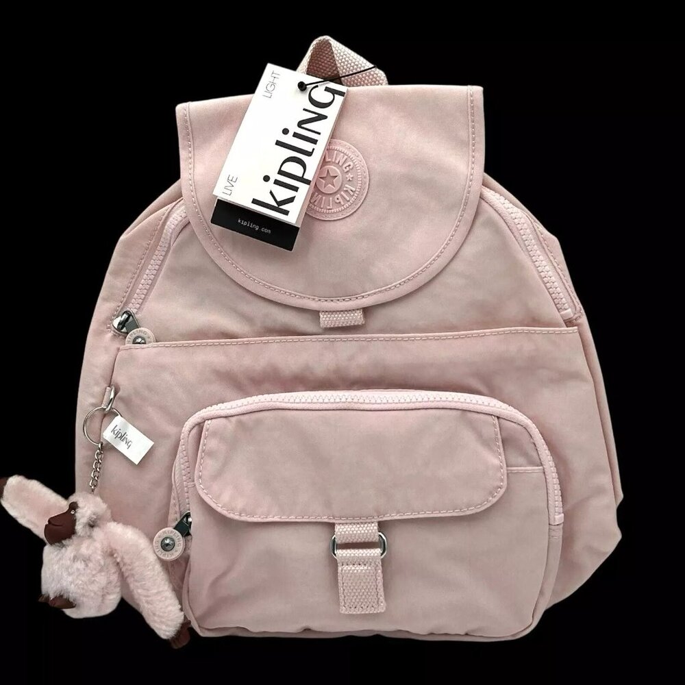 Kipling Nylon Queenie Backpack Light Pink K12693 6JW Adjustable Straps